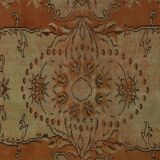 One-of-a-kind turkish handwoven vintage rug - rustic vintage charm 265x 175