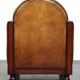 Sheepskin Art Deco design armchair with wood and beautiful cognac-colored leather