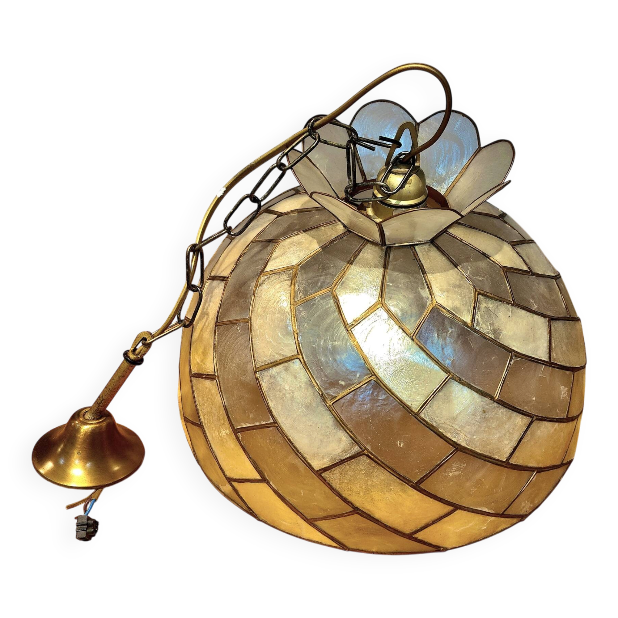 Vintage lustre suspension - natural mother of pearl