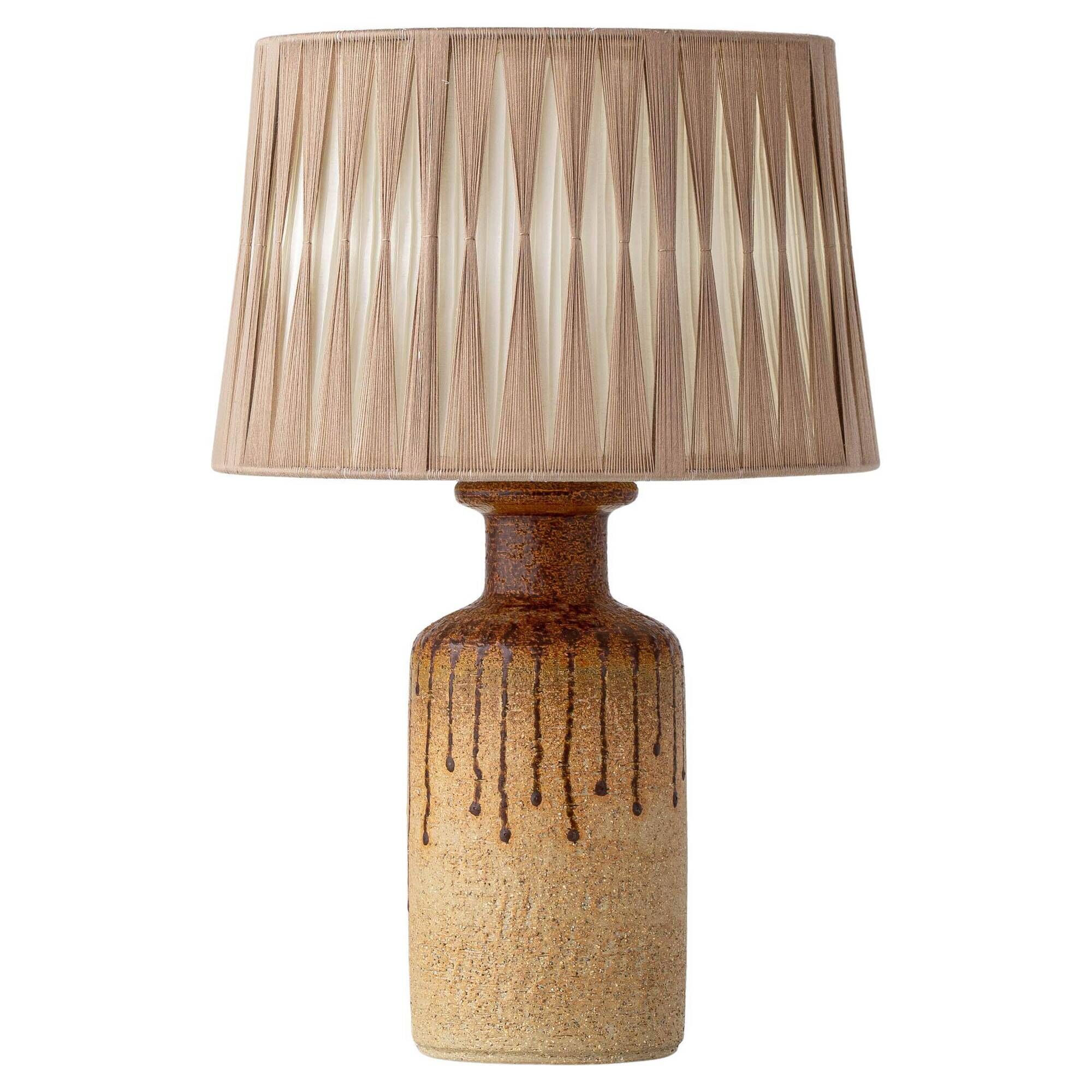 Søholm stoneware table lamp, organic contemporary, Denmark, 1960s, with new shade.