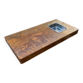 Willy Rizzo elm burl coffee table from 1970.