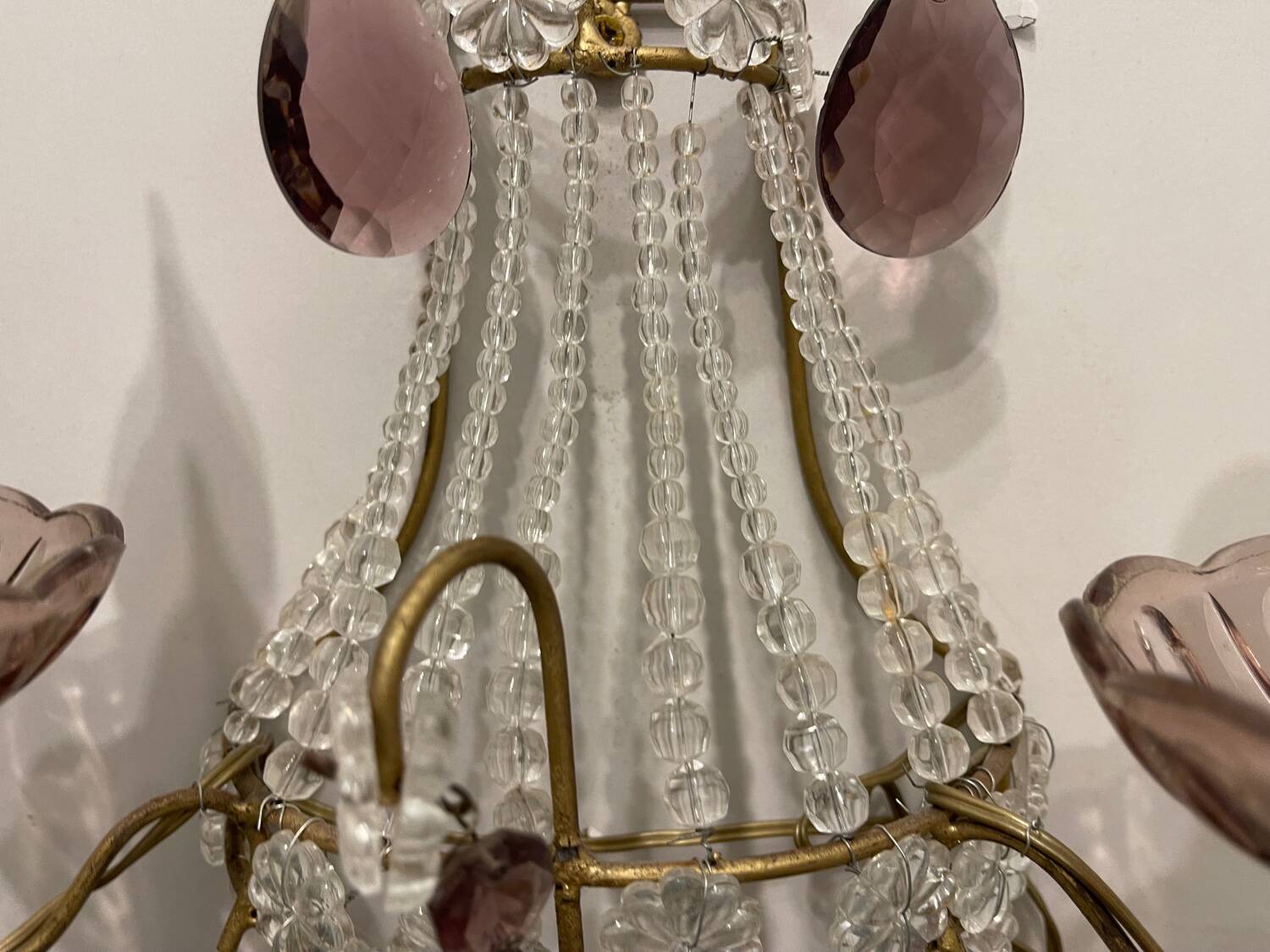 Appliques en perles de verre Ensemble de 2 années 1980
