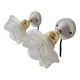 Duo of glass and porcelain flower wall lights