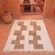 Handmade pure wool rug, custom size 2/3 m.
