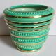 Ceramic pot cover in Art-Deco slurry