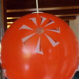 Vintage suspension globe in orange glass