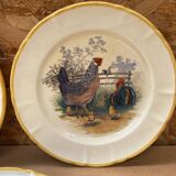 Set of 3 Old Ceramic Plates Decor H. ARNDT Rooster Hen & Duck #B188