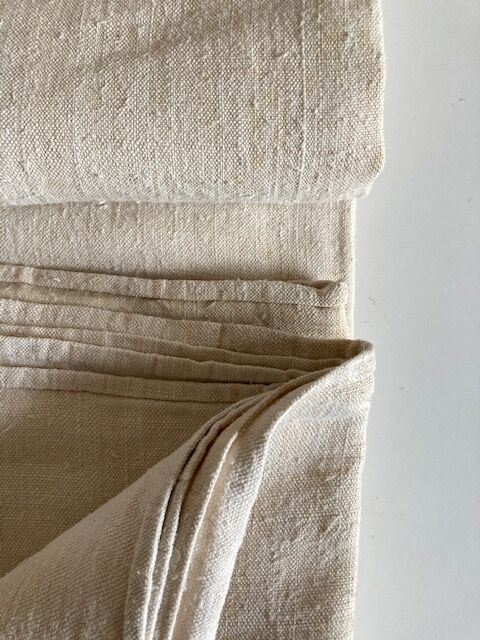 Nappe de ferme 19e en chanvre brut linge de réserve 270cm