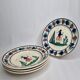Set of 3 hollow plates and a henriot Quimper flat plate with traditional décor