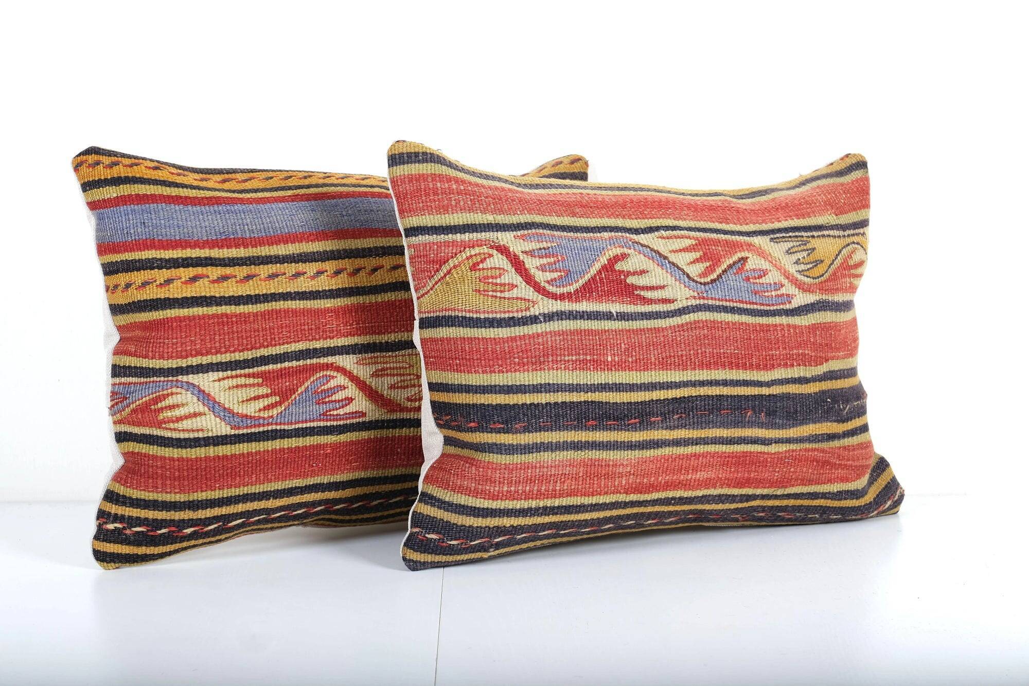 Set of 2 vintage kilim cushion covers 36x51 cm