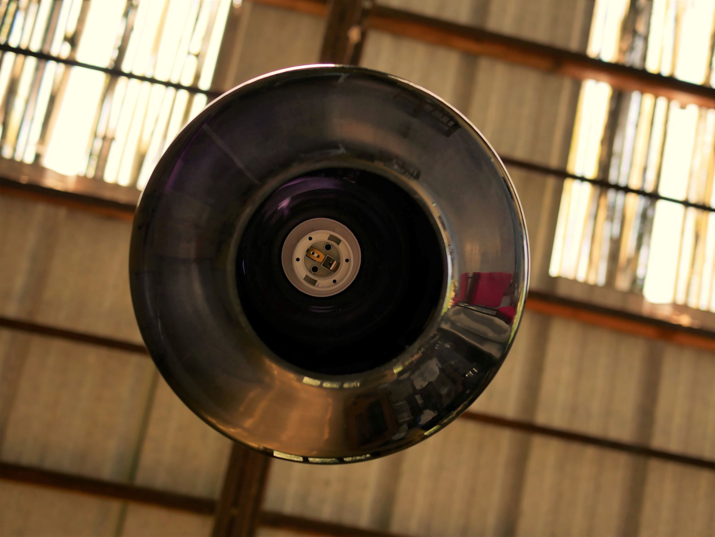 Suspension vintage noire en verre