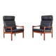 Mid-Century Teak Lounge Chairs by Illum Wikkelsø for Niels Eilersen, 1960s.