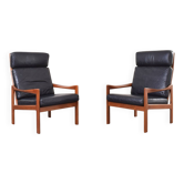 Mid-Century Teak Lounge Chairs by Illum Wikkelsø for Niels Eilersen, 1960s.