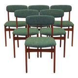 Set of six teak chairs, Danish design, 1960s, manufacture: N. & K. Bundgaar