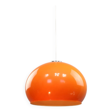 Suspension géante orange Space Age de Guzzini, années 70