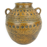 Large mid century modern ceramic vase abstract decor 1960s 70s