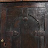Unique antique English cabinet on stand made of oak from the 17th century