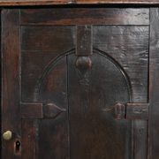 Unique antique English cabinet on stand made of oak from the 17th century