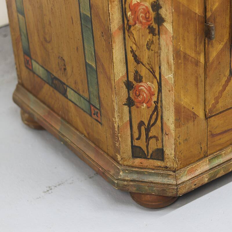 Painted Folk Art Bridal Cupboard