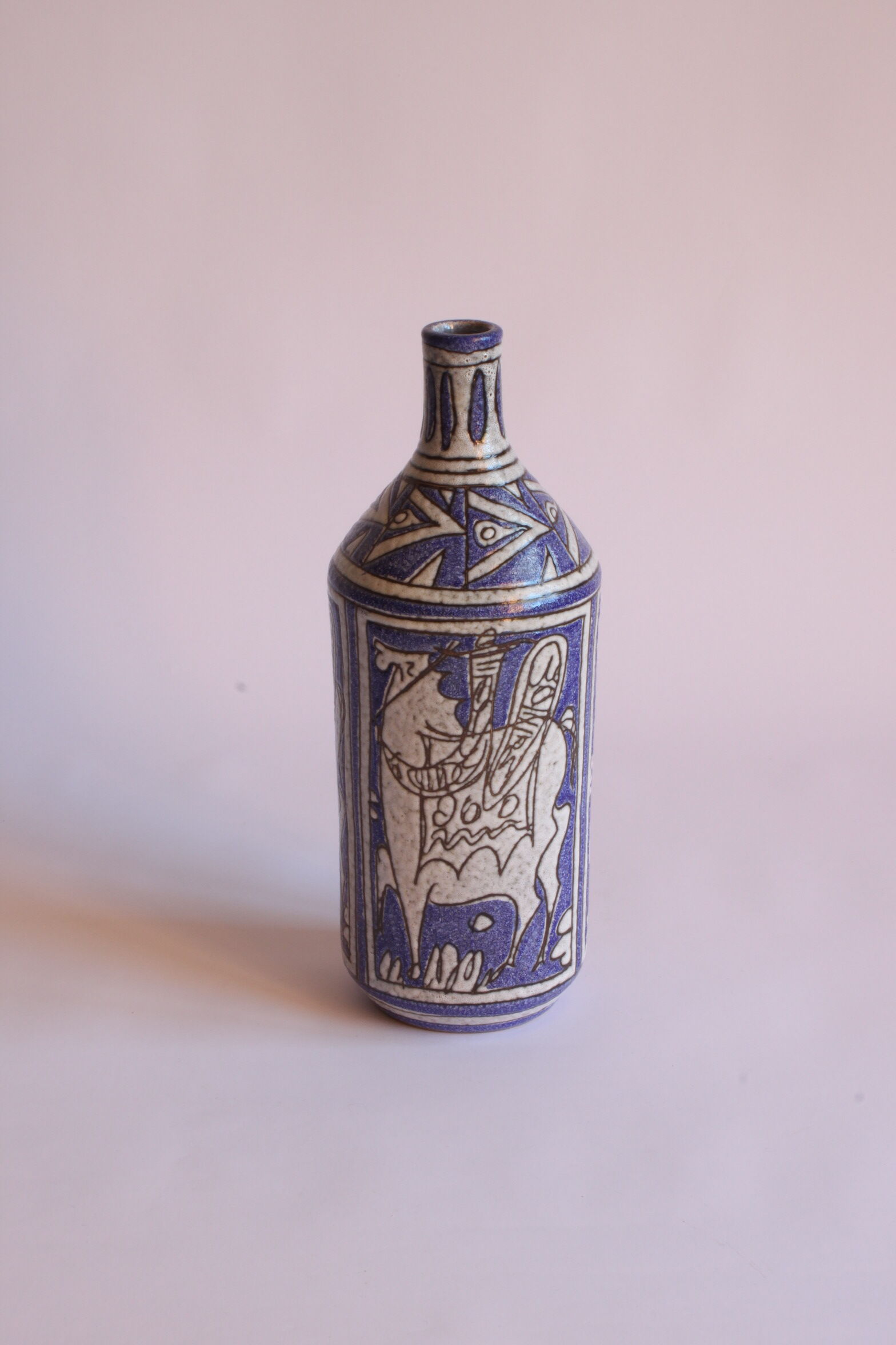 Abstract Sgraffito Bottle by Fratelli Fanciullacci, Italy, 1950s