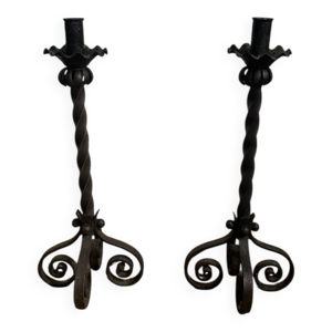Paire de chandelier en - fer
