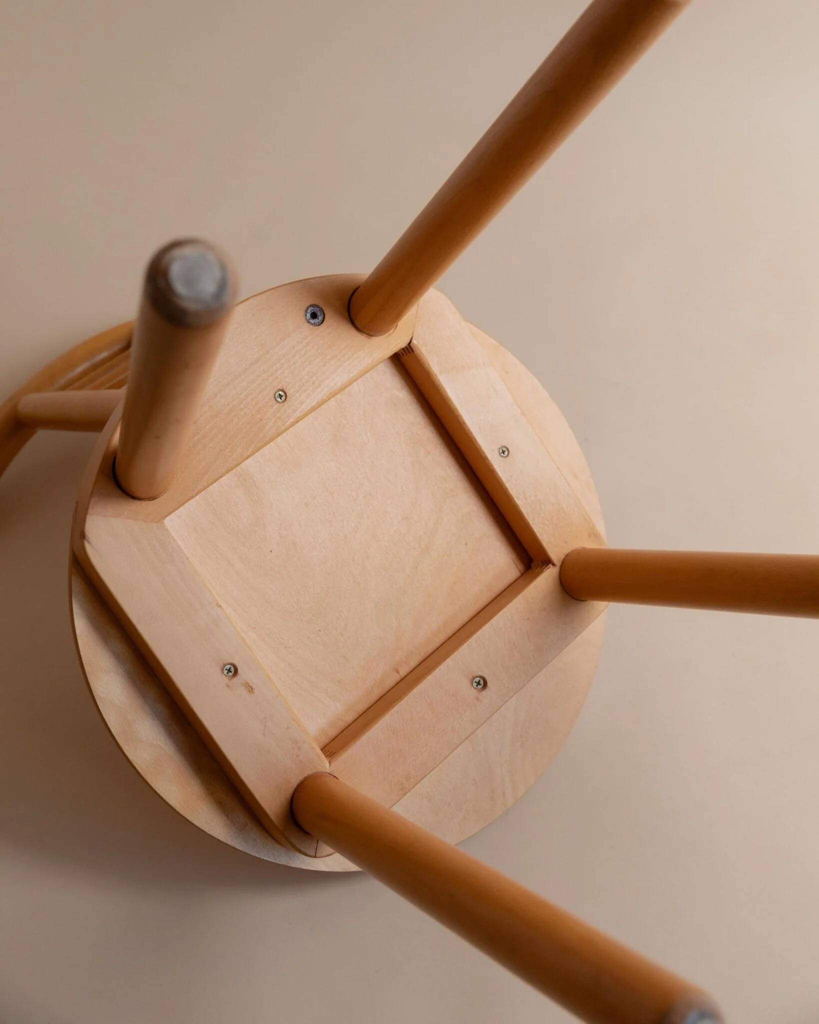 Light Wood Vintage Chair - 1980s Italian Minimalist, Japanese-Inspired, Solid Wood, Batch of 2