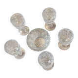 Set of 5 cut glass glasses + vintage crystal bowl