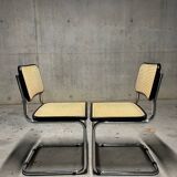 Pair of Marcel Breuer B32 Cesca black chairs