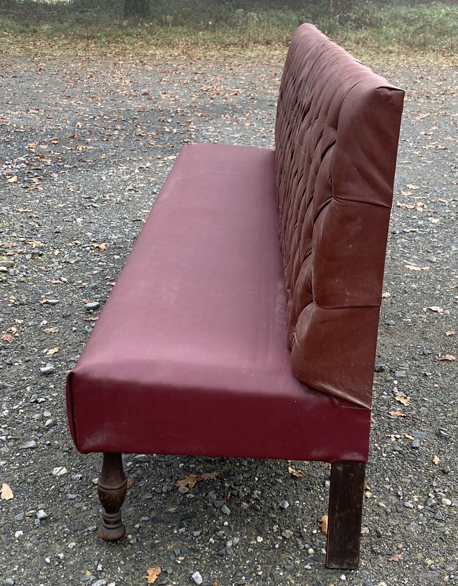 1930s bistro bench in faux leather