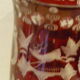 Large depoli glass vase and red glass, Christmas ambience motifs
