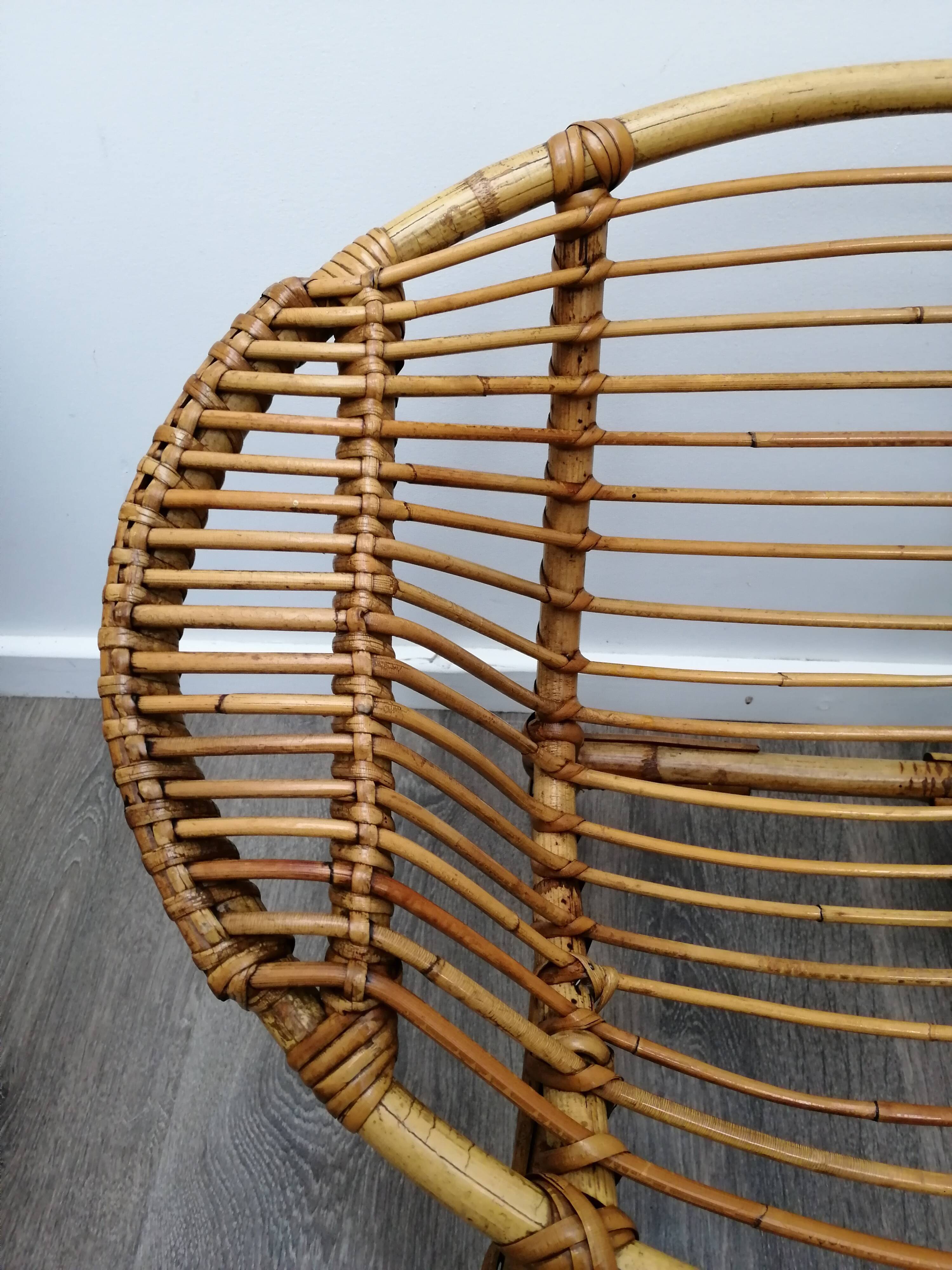 Children's lemon rattan chair