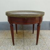 Table bouillotte style louis XV en marbre multicoloree noire