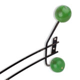 Coat rack in black metal 6 round pegs 1950s