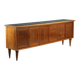 Vintage buffet in walnut veneer and burl, 1950s design.