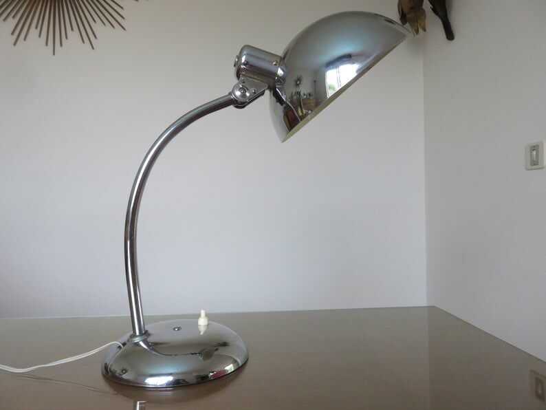 Christian Dell chrome metal lamp 60s