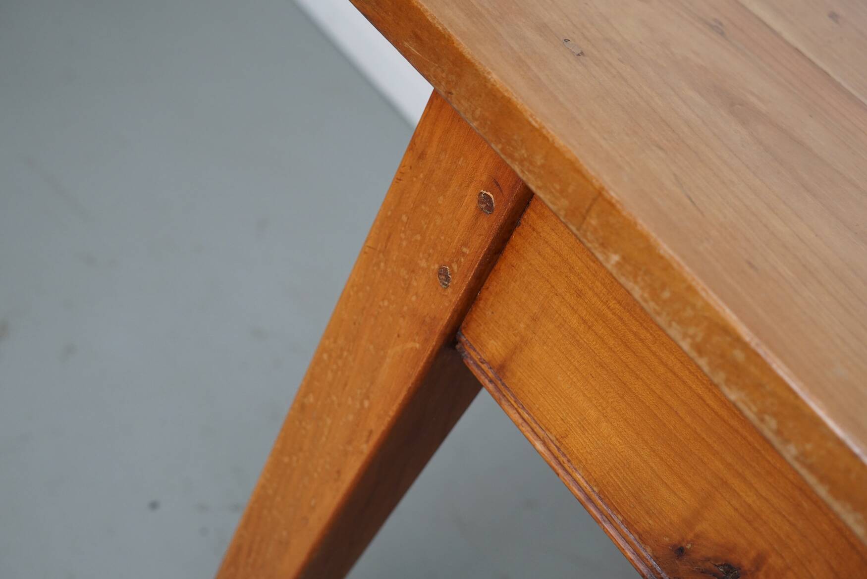 Vintage Cherry 20th Century French Rustic Farmhouse Dining Table