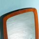 Vintage organic mirror from the 1960s in teak, mid-century mirror.