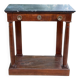 19th century empire console, solid wood and gray marble