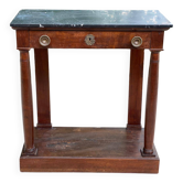 Console empire XIX ème bois massif et marbre gris