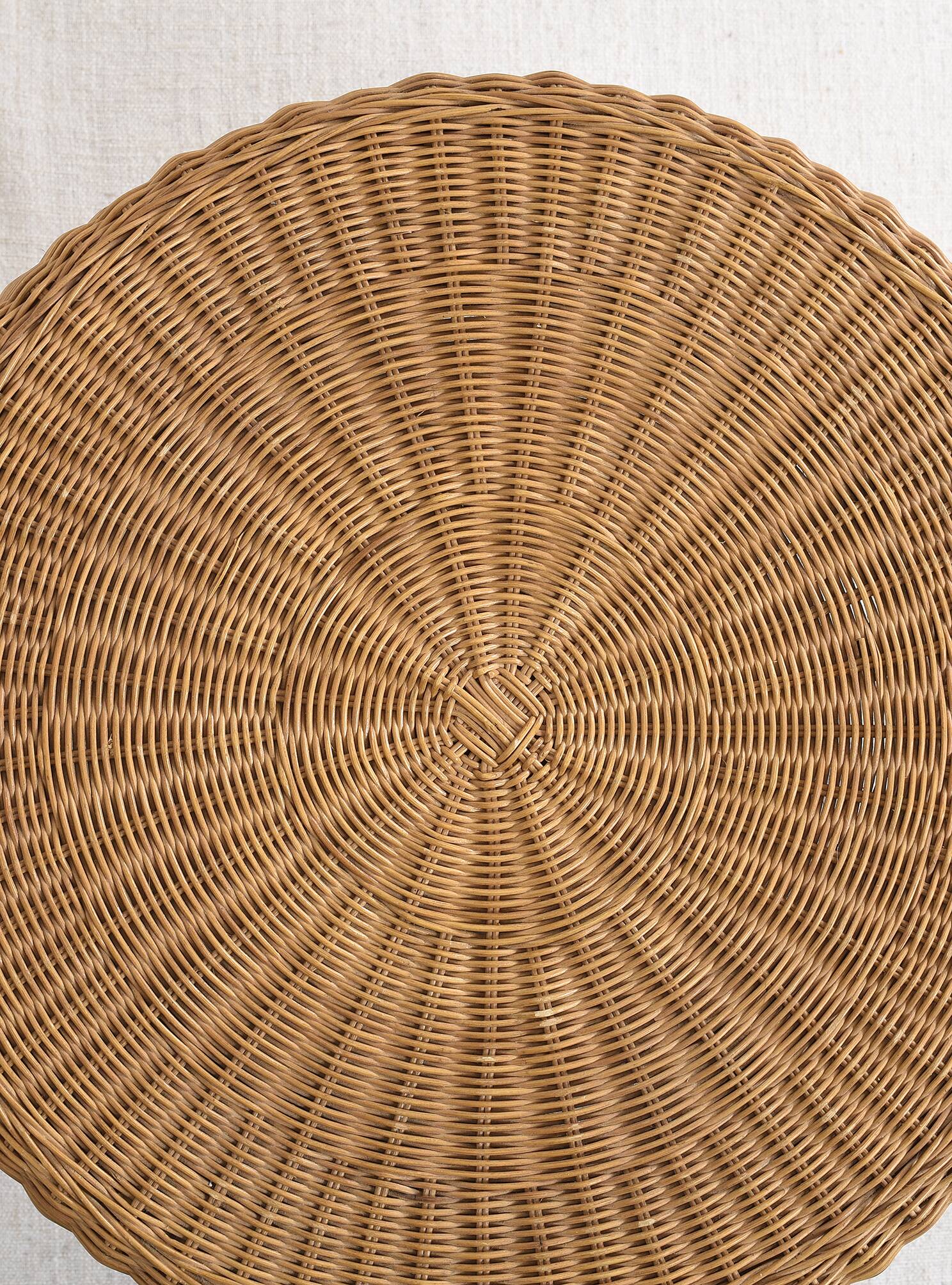Vintage rattan and wicker coffee table