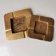Set of 2 brass ashtrays of vintage design, 80s