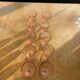 10 vintage rosaline pink glass wine glasses