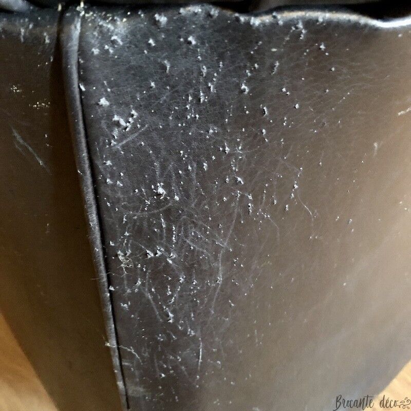 Chesterfield sofa in genuine black leather 3 seats