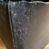 Canapé Chesterfield en cuir noir véritable 3 places
