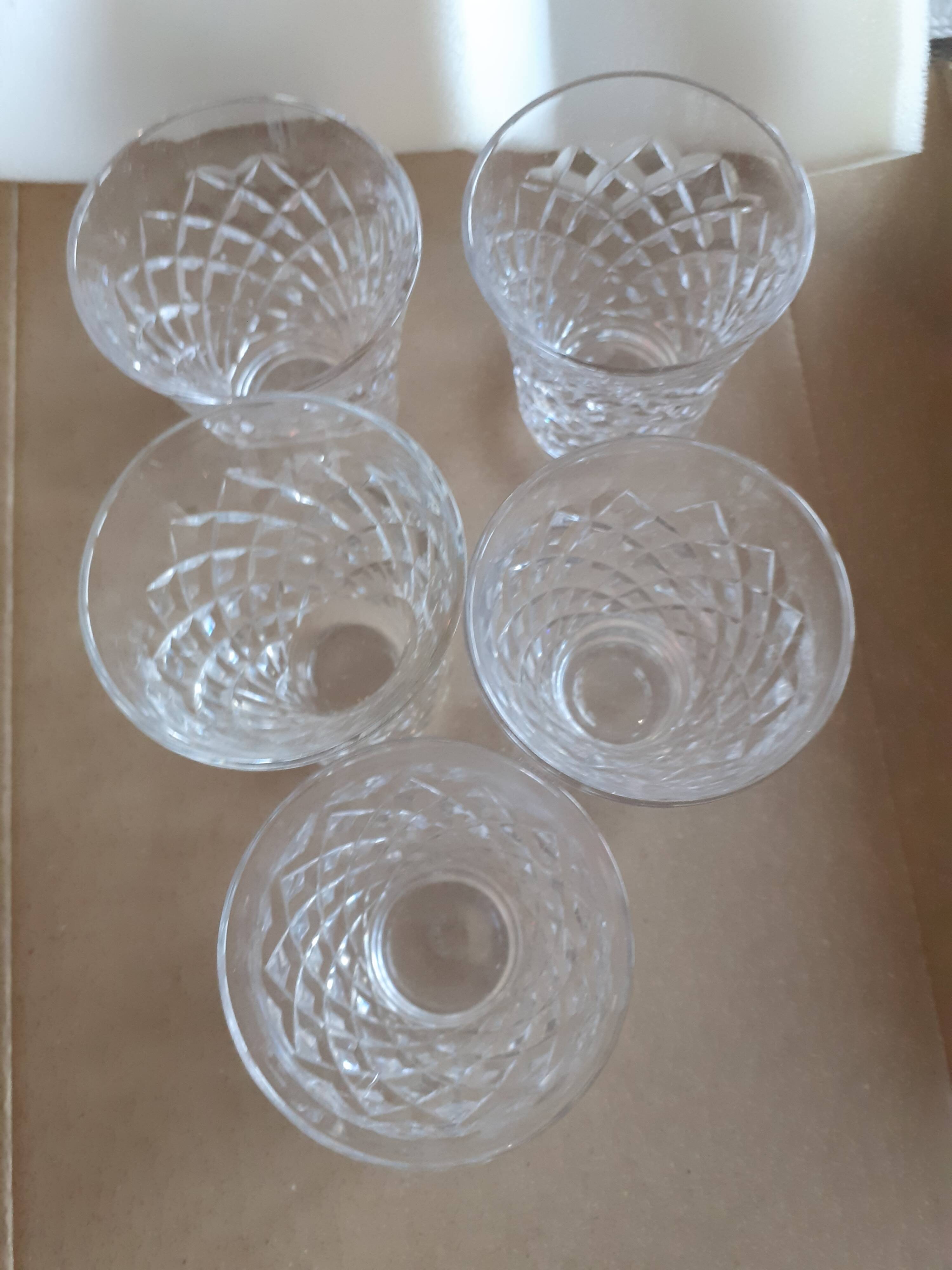 5 crystal liqueur glasses signed St.Louis
