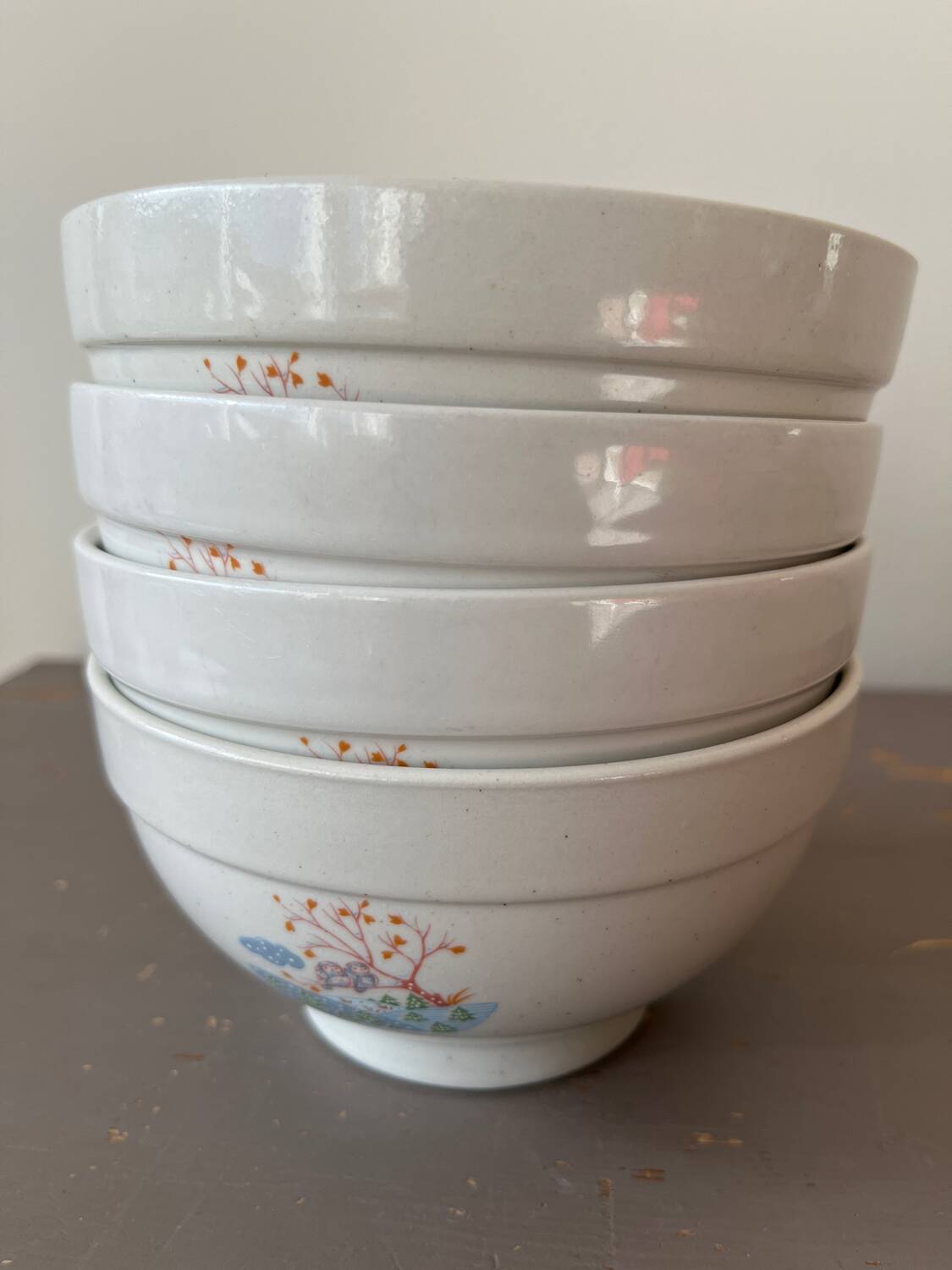 4 bols anciens en porcelaine italienne Cipa