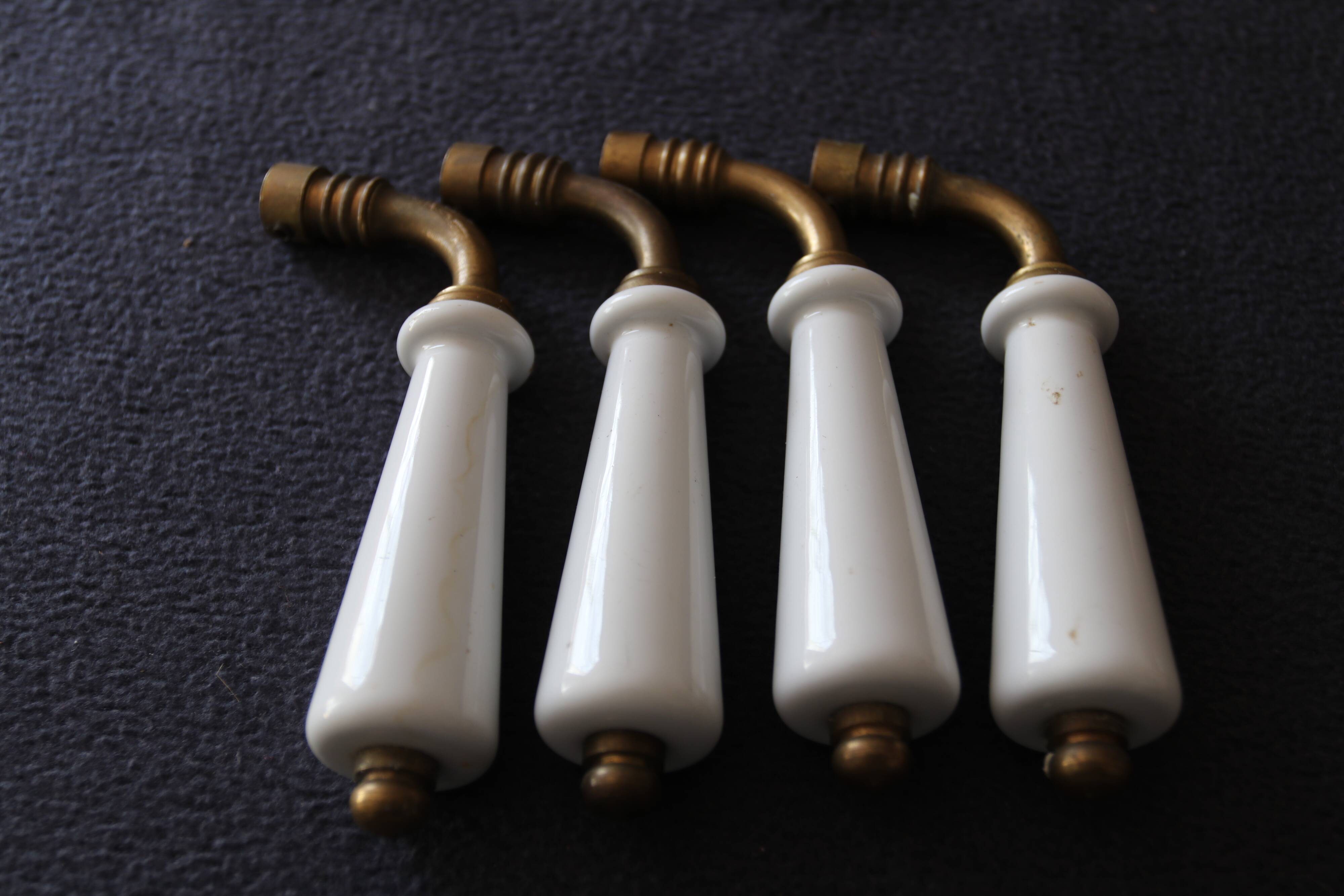 Set of two porcelain door handles