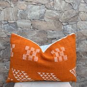 Moroccan orange pillowcase, Berber cushion cover, ear pillowcase.