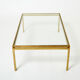Coffee table beaten iron gilded glass Maison Ramsay 1950