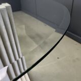 Vintage travertine Carlo Scarpa style dining table, 1970s